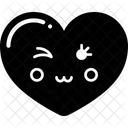 Set Dark Heart Emoji Icon Icon