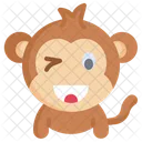 윙크하는 원숭이  아이콘