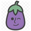 Winkey Aubergine Gesicht Emoticon Emotion Icon