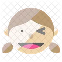 Girl Face Wink Icon