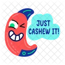 Winking Cashew Flirting Dry Fruit Icon