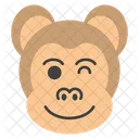 Winking Eye Monkey Emoji Emoticon Icon