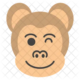 Winking Eye Monkey Emoji Icon