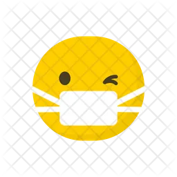 Winking Face Mask Emoji Icon
