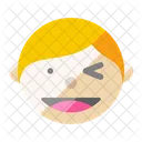 Boy Face Wink Icon