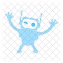 Winking Robot With Open Arms Icon