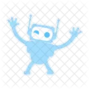 Winking robot with open arms  Icon