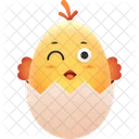 Winking Smile Chicken Icon