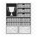 Winner cup on bookcase shelf  Icon