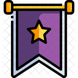 Winning Flag Icon - Download in Colored Outline Style