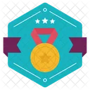 League Competition Logo Winning Medal Badge Medal Label Icon