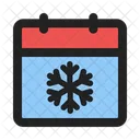 Winter Time And Date Snowflake Icon