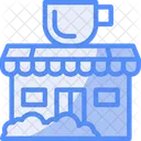 Winter Cafe Cold Weather Coffee Shop Frosty Cafe Icon