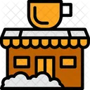 Winter Cafe Cold Weather Coffee Shop Frosty Cafe Icon