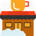 Winter Cafe Cold Weather Coffee Shop Frosty Cafe Icon