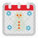 Snowman Calendar Date Icon