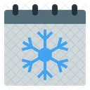 Winter Snowflake Snow Day Holiday Calendar Date Icon