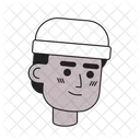 Winter hat man african american  아이콘