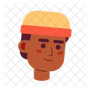 Winter Hat Man African American Guy Brimless Hat 아이콘