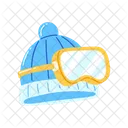 Winter hat with ski goggle  Icon