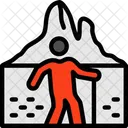 Winter Hike Cold Weather Trek Frosty Walk Icon