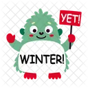 Winter Cartoon Placard Icon