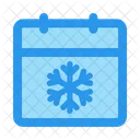 Winter Time And Date Snowflake Icon