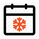 Winter Time And Date Snowflake Icon