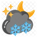 Night Snowfall Cold Icon