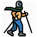 Winter Nordic Walking Walk Travel Icon