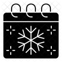 Winter Season Snowflake Calendar Icon