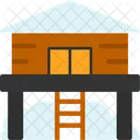 Winter Ski Resort Frosty Ski Lodge Snowy Ski Destination Icon
