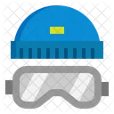 Schutzbrille Winter Mutze Symbol