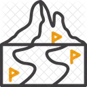 Winterpfad Kaltwetterpfad Frostiger Gehweg Symbol