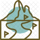 Winterpfad Kaltwetterpfad Frostiger Gehweg Symbol