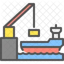 Laden Fracht Schiff Icon