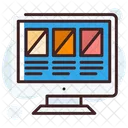 Wireframe Monitor Web Designing Icon
