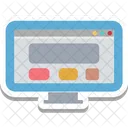 Wireframe Monitor Web Designing Icon