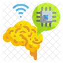 Wireless Brain Sensors Medical Technology Icon