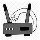 Black Monochrome Wifi Router Illustration Wireless Router Internet Router Icon