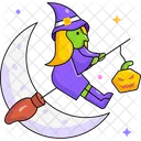 Witch Moon Pumpkin Icon