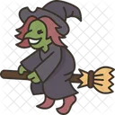 Witch Broom Flying Icon