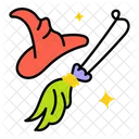 Witch Accessories Witch Hat Witch Broom Icon