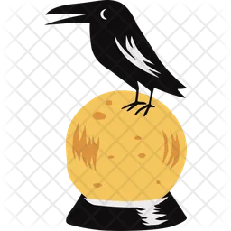 Witch ball with crow  Icon