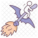 Witchy Broom Broomstick Cleaning Broom Icon