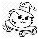 Witch Cat Hat Cap Icon