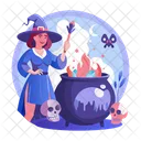 Witch Cauldron Witchcraft Mystical Icon