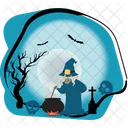 Halloween Scary Black Magic Icon