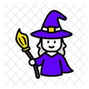 Witch Hat Broomstick Icon