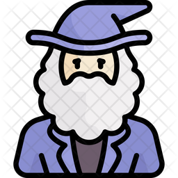 Wizard Icon - Download in Colored Outline Style